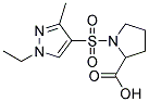 1-(1-ETHYL-3-METHYL-1 H-PYRAZOLE-4-SULFONYL)-PYRROLIDINE-2-CARBOXYLIC ACID Struktur