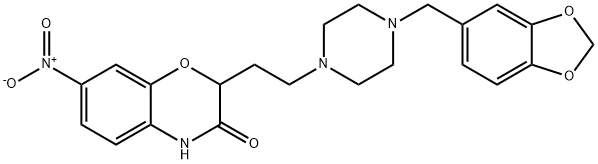 2-(2-[4-(1,3-BENZODIOXOL-5-YLMETHYL)PIPERAZINO]ETHYL)-7-NITRO-2H-1,4-BENZOXAZIN-3(4H)-ONE Struktur