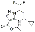 5-CYCLOPROPYL-7-DIFLUOROMETHYL-4,5,6,7-TETRAHYDRO-PYRAZOLO[1,5-A]PYRIMIDINE-3-CARBOXYLIC ACID ETHYL ESTER Struktur