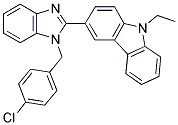 3-[1-(4-CHLORO-BENZYL)-1H-BENZOIMIDAZOL-2-YL]-9-ETHYL-9H-CARBAZOLE Struktur