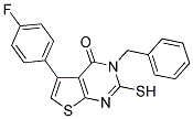 3-BENZYL-5-(4-FLUORO-PHENYL)-2-MERCAPTO-3H-THIENO[2,3-D]PYRIMIDIN-4-ONE Struktur