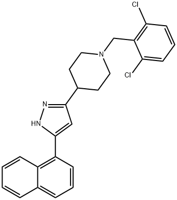 1-(2,6-DICHLOROBENZYL)-4-[5-(1-NAPHTHYL)-1H-PYRAZOL-3-YL]PIPERIDINE Struktur