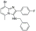 IMIDAZO[1,2-A]PYRIDIN-3-AMINE, 8-BROMO-2-(4-FLUOROPHENYL)-5-METHYL-N-(PHENYLMETHYL)- Struktur