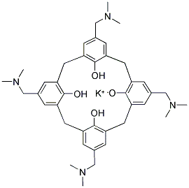 5,11,17,23-TETRAKIS-[(DIMETHYLAMINO)METHYL]-25,26,27,28-TETRAHYDROXY-CALIX[4]ARENE POTASSIUM SALT Struktur