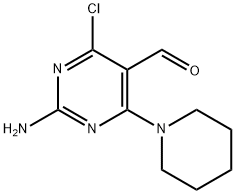 2-AMINO-4-CHLORO-6-PIPERIDINO-5-PYRIMIDINECARBALDEHYDE Struktur