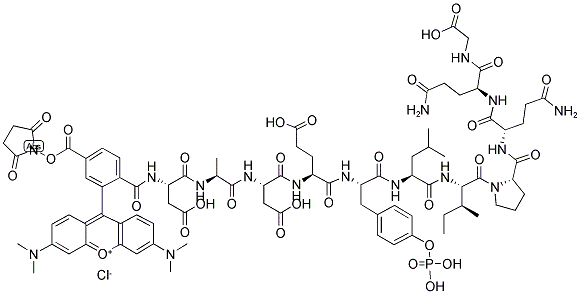 5-TMR-ASP-ALA-ASP-GLU-PTYR-LEU-ILE-PRO-GLN-GLN-GLY-OH Struktur