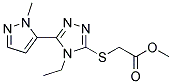 [4-ETHYL-5-(2-METHYL-2 H-PYRAZOL-3-YL)-4 H-[1,2,4]TRIAZOL-3-YLSULFANYL]-ACETIC ACID METHYL ESTER Struktur