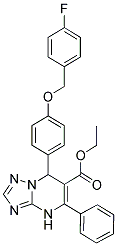 ETHYL 7-(4-(4-FLUOROBENZYLOXY)PHENYL)-5-PHENYL-4,7-DIHYDRO-[1,2,4]TRIAZOLO[1,5-A]PYRIMIDINE-6-CARBOXYLATE Struktur