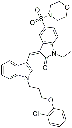 (Z)-3-((1-(3-(2-CHLOROPHENOXY)PROPYL)-1H-INDOL-3-YL)METHYLENE)-1-ETHYL-5-(MORPHOLINOSULFONYL)INDOLIN-2-ONE Struktur