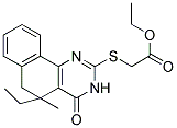 ETHYL [(5-ETHYL-5-METHYL-4-OXO-3,4,5,6-TETRAHYDROBENZO[H]QUINAZOLIN-2-YL)THIO]ACETATE Struktur