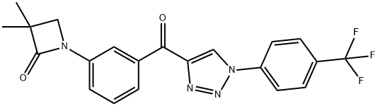 3,3-DIMETHYL-1-[3-((1-[4-(TRIFLUOROMETHYL)PHENYL]-1H-1,2,3-TRIAZOL-4-YL)CARBONYL)PHENYL]-2-AZETANONE Struktur