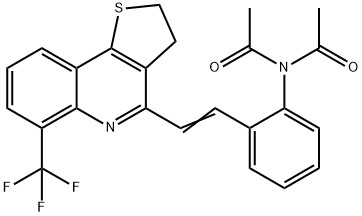 N-ACETYL-N-(2-((E)-2-[6-(TRIFLUOROMETHYL)-2,3-DIHYDROTHIENO[3,2-C]QUINOLIN-4-YL]ETHENYL)PHENYL)ACETAMIDE Struktur