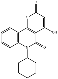 6-CYCLOHEXYL-4-HYDROXY-2H-PYRANO[3,2-C]QUINOLINE-2,5(6H)-DIONE Struktur