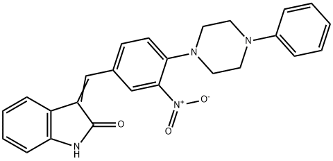 3-((Z)-[3-NITRO-4-(4-PHENYLPIPERAZINO)PHENYL]METHYLIDENE)-1H-INDOL-2-ONE Struktur