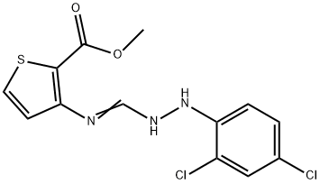 METHYL 3-(((E)-[2-(2,4-DICHLOROPHENYL)HYDRAZINO]METHYLIDENE)AMINO)-2-THIOPHENECARBOXYLATE Struktur