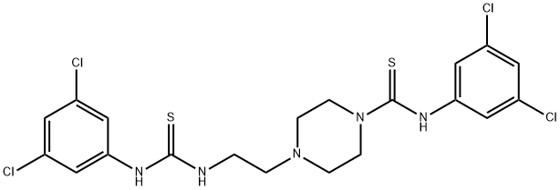 4-(2-([(3,5-DICHLOROANILINO)CARBOTHIOYL]AMINO)ETHYL)-N-(3,5-DICHLOROPHENYL)TETRAHYDRO-1(2H)-PYRAZINECARBOTHIOAMIDE Struktur