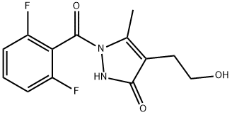 1-(2,6-DIFLUOROBENZOYL)-4-(2-HYDROXYETHYL)-5-METHYL-1,2-DIHYDRO-3H-PYRAZOL-3-ONE Struktur