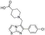 1-[6-(4-CHLORO-PHENYL)-IMIDAZO[2,1-B]THIAZOL-5-YLMETHYL]-PIPERIDINE-4-CARBOXYLIC ACID Struktur