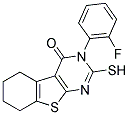 3-(2-FLUORO-PHENYL)-2-MERCAPTO-5,6,7,8-TETRAHYDRO-3H-BENZO[4,5]THIENO[2,3-D]PYRIMIDIN-4-ONE Struktur