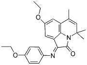 (E)-8-ETHOXY-1-(4-ETHOXYPHENYLIMINO)-4,4,6-TRIMETHYL-1H-PYRROLO[3,2,1-IJ]QUINOLIN-2(4H)-ONE Struktur