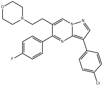 3-(4-CHLOROPHENYL)-5-(4-FLUOROPHENYL)-6-(2-MORPHOLINOETHYL)PYRAZOLO[1,5-A]PYRIMIDINE Struktur