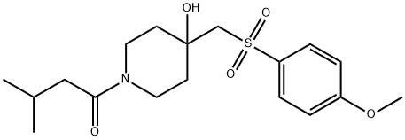 1-(4-HYDROXY-4-([(4-METHOXYPHENYL)SULFONYL]METHYL)PIPERIDINO)-3-METHYL-1-BUTANONE Struktur