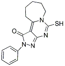 5-MERCAPTO-2-PHENYL-2,6,7,8,9,10-HEXAHYDRO-2,3,4,5A-TETRAAZA-CYCLOHEPTA[E]INDEN-1-ONE Struktur