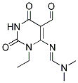 N'-(3-ETHYL-5-FORMYL-2,6-DIOXO-1,2,3,6-TETRAHYDRO-PYRIMIDIN-4-YL)-N,N-DIMETHYL-FORMAMIDINE Struktur