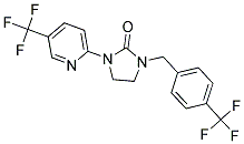 1-[4-(TRIFLUOROMETHYL)BENZYL]-3-[5-(TRIFLUOROMETHYL)PYRIDIN-2-YL]IMIDAZOLIDIN-2-ONE Struktur