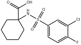 1-([(3-CHLORO-4-FLUOROPHENYL)SULFONYL]AMINO)CYCLOHEXANECARBOXYLIC ACID Struktur