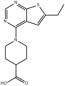 1-(6-ETHYL-THIENO[2,3-D]PYRIMIDIN-4-YL)-PIPERIDINE-4-CARBOXYLIC ACID Struktur