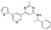 2-METHYL-N-(1-PHENYLETHYL)-6-(5-THIEN-2-YLPYRIDIN-3-YL)PYRIMIDIN-4-AMINE Struktur