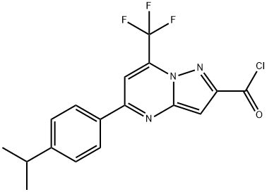 5-(4-ISOPROPYL-PHENYL)-7-TRIFLUOROMETHYL-PYRAZOLO-[1,5-A]PYRIMIDINE-2-CARBONYL CHLORIDE Struktur