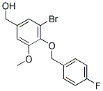 (3-BROMO-4-[(4-FLUOROBENZYL)OXY]-5-METHOXYPHENYL)METHANOL Struktur