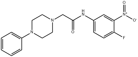 N-(4-FLUORO-3-NITROPHENYL)-2-(4-PHENYLPIPERAZINO)ACETAMIDE Struktur