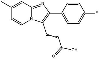 3-[2-(4-FLUORO-PHENYL)-7-METHYL-IMIDAZO[1,2-A]-PYRIDIN-3-YL]-ACRYLIC ACID Struktur