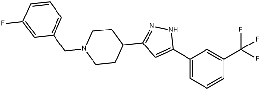 1-(3-FLUOROBENZYL)-4-(5-[3-(TRIFLUOROMETHYL)PHENYL]-1H-PYRAZOL-3-YL)PIPERIDINE Struktur