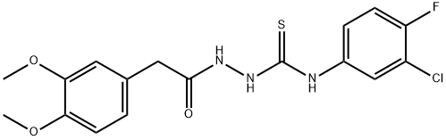 N-(3-CHLORO-4-FLUOROPHENYL)-2-[2-(3,4-DIMETHOXYPHENYL)ACETYL]-1-HYDRAZINECARBOTHIOAMIDE Struktur