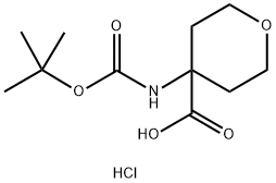 4-(BOC-AMINO)TETRAHYDROPYRAN-4-CARBOXYLIC ACID HYDROCHLORIDE Struktur