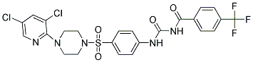 N-(4-(4-(3,5-DICHLOROPYRIDIN-2-YL)PIPERAZIN-1-YLSULFONYL)PHENYLCARBAMOYL)-4-(TRIFLUOROMETHYL)BENZAMIDE Struktur