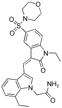 (Z)-2-(7-ETHYL-3-((1-ETHYL-5-(MORPHOLINOSULFONYL)-2-OXOINDOLIN-3-YLIDENE)METHYL)-1H-INDOL-1-YL)ACETAMIDE Struktur