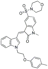 (Z)-1-METHYL-5-(MORPHOLINOSULFONYL)-3-((1-(2-(P-TOLYLOXY)ETHYL)-1H-INDOL-3-YL)METHYLENE)INDOLIN-2-ONE Struktur