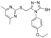 5-([(4,6-DIMETHYLPYRIMIDIN-2-YL)THIO]METHYL)-4-(4-ETHOXYPHENYL)-4H-1,2,4-TRIAZOLE-3-THIOL Struktur