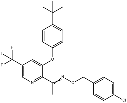 1-[3-[4-(TERT-BUTYL)PHENOXY]-5-(TRIFLUOROMETHYL)-2-PYRIDINYL]-1-ETHANONE O-(4-CHLOROBENZYL)OXIME Struktur