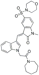 (Z)-3-((1-(2-(AZEPAN-1-YL)-2-OXOETHYL)-1H-INDOL-3-YL)METHYLENE)-1-METHYL-5-(MORPHOLINOSULFONYL)INDOLIN-2-ONE Struktur