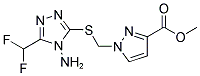 1-(4-AMINO-5-DIFLUOROMETHYL-4H-[1,2,4]TRIAZOL-3-YLSULFANYLMETHYL)-1H-PYRAZOLE-3-CARBOXYLIC ACID METHYL ESTER Struktur