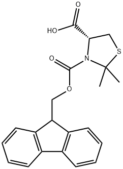 (S)-N-(9-FLUORENYLMETHYLOXYCARBONYL)-2,2-DIMETHYL-THIAZOLIDINE-L-4-CARBOXYLIC ACID Struktur