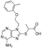 2-((6-AMINO-9-[2-(2-METHYLPHENOXY)ETHYL]-9H-PURIN-8-YL)THIO)PROPANOIC ACID Struktur