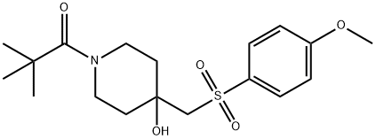 1-(4-HYDROXY-4-([(4-METHOXYPHENYL)SULFONYL]METHYL)PIPERIDINO)-2,2-DIMETHYL-1-PROPANONE Struktur