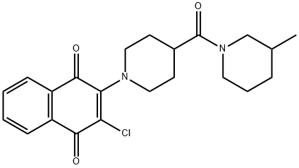 2-CHLORO-3-(4-[(3-METHYLPIPERIDINO)CARBONYL]PIPERIDINO)NAPHTHOQUINONE Struktur